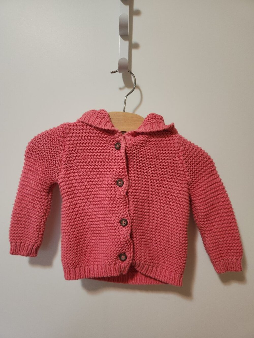 Simple Joys by Carter's Hooded Bear-Ear Cardigan in Coral Pink